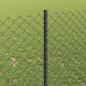 Preview: Zaun mit Pfosten Grau 1 x 25 m Stahl und PVC