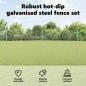 Preview: Zaun mit Pfosten Silber 1,5 x 10 m Stahl