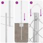 Preview: Zaun mit Pfosten Silber 1,5 x 10 m Stahl