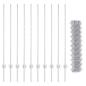 Preview: Zaun mit Pfosten Silber 1,2 x 10 m Stahl