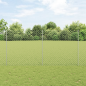 Preview: Zaun mit Pfosten Silber 1,5 x 10 m Stahl