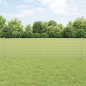 Preview: Zaun mit Pfosten Silber 0,6 x 25 m Stahl