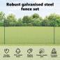 Preview: Zaun mit Pfosten Grün 1.6 x 25 m Stahl und PVC