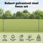 Preview: Zaun mit Pfosten Grau 1,4 x 10 m Stahl und PVC