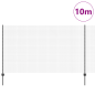 Preview: Zaun mit Pfosten Grau 1,4 x 10 m Stahl und PVC