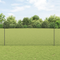 Preview: Zaun mit Pfosten Grau 1,4 x 10 m Stahl und PVC