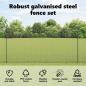 Preview: Zaun mit Pfosten Grau 1,5 x 10 m Stahl und PVC