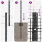 Preview: Zaun mit Pfosten Grau 1,5 x 10 m Stahl und PVC