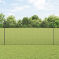 Preview: Zaun mit Pfosten Grau 1,5 x 10 m Stahl und PVC