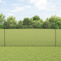 Preview: Zaun mit Pfosten Grau 1,6 x 10 m Stahl und PVC