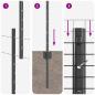 Preview: Zaun mit Pfosten Grau 1,6 x 10 m Stahl und PVC