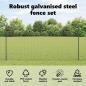Preview: Zaun mit Pfosten Grau 1,2 x 25 m Stahl und PVC