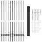 Preview: Zaun mit Pfosten Grau 1,4 x 25 m Stahl und PVC