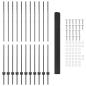 Preview: Zaun mit Pfosten Grau 1.6 x 25 m Stahl und PVC
