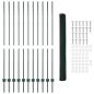 Preview: Zaun mit Pfosten Grün 1.6 x 25 m Stahl und PVC