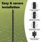 Preview: Zaun mit Pfosten Grau 1,4 x 10 m Stahl und PVC