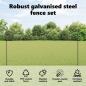Preview: Zaun mit Pfosten Grau 1,6 x 10 m Stahl und PVC