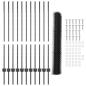 Preview: Zaun mit Pfosten Grau 1,2 x 25 m Stahl
