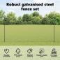 Preview: Zaun mit Pfosten Grau 1.6 x 25 m Stahl und PVC