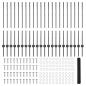Preview: Zaun mit Pfosten Grau 1 x 50 m Stahl und PVC