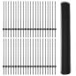 Preview: Zaun mit Pfosten Grau 1 x 100 m Stahl und PVC