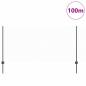 Preview: Zaun mit Pfosten Grau 1 x 100 m Stahl und PVC