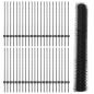 Preview: Zaun mit Pfosten Grau 1 x 100 m Stahl und PVC