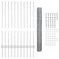 Preview: Zaun mit Pfosten Silber 1 x 25 m Stahl