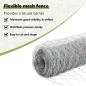 Preview: Sechseckzaun mit Pfosten 25 x 1 m Verzinkter Stahl Silber Netz