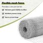 Preview: Sechseckzaun mit Pfosten 25 x 1,2 m Verzinkter Stahl Silber