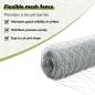 Preview: Sechseckzaun mit Pfosten 25 x 1,2 m Verzinkter Stahl Silber