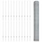 Preview: Zaun mit Pfosten Silber 1 x 50 m Stahl