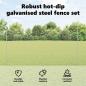 Preview: Zaun mit Pfosten Silber 1,5 x 50 m Stahl