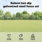 Preview: Zaun mit Pfosten Silber 1,5 x 50 m Stahl