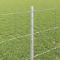 Preview: Zaun mit Pfosten Silber 0,8 x 25 m Stahl