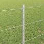 Preview: Zaun mit Pfosten Silber 0,8 x 25 m Stahl