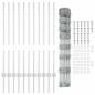 Preview: Zaun mit Pfosten Silber 1 x 25 m Stahl