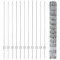 Preview: Zaun mit Pfosten Silber 1,2 x 25 m Stahl