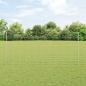 Preview: ARDEBO.de - Wildzaun mit Pfosten 25 x 1,4 m Verzinkter Stahl Silber Netz