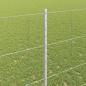 Preview: Wildzaun mit Pfosten 25 x 1,4 m Verzinkter Stahl Silber Netz