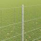 Preview: Zaun mit Pfosten Silber 1,5 x 25 m Stahl