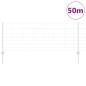 Preview: Zaun mit Pfosten Silber 0,8 x 50 m Stahl