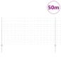 Preview: Zaun mit Pfosten Silber 1,2 x 50 m Stahl