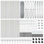 Preview: Zaunpfosten Silber 100 x 0,4 m (25 x 25 mm Netz) Stahl