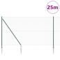 Preview: Zaunpfosten Grün 25 x 1,6 m (25 x 25 mm Gitter) Stahl und PVC