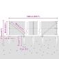 Preview: Zaunpfosten Grau 10 x 0,6 m (19 x 19 mm Netz) Stahl und PVC
