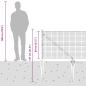 Preview: Zaunpfosten Grau 10 x 0,8 m (25 x 25 mm Maschen) Stahl und PVC