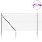 Preview: Zaunpfosten Grau 25 x 1,4 m (19 x 19 mm Netz) Stahl und PVC