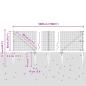 Preview: Zaunpfosten Grau 50 x 0,5 m (19 x 19 mm Netz) Stahl und PVC