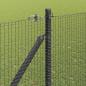 Preview: Zaunpfosten Grau 50 x 1,5 m (16 x 16 mm Maschen) Stahl und PVC